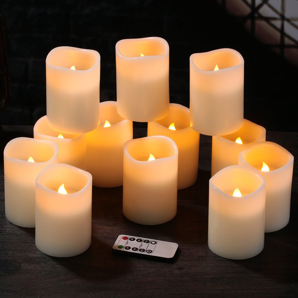 Flameless Wax Pillar Candles - 3" Diameter