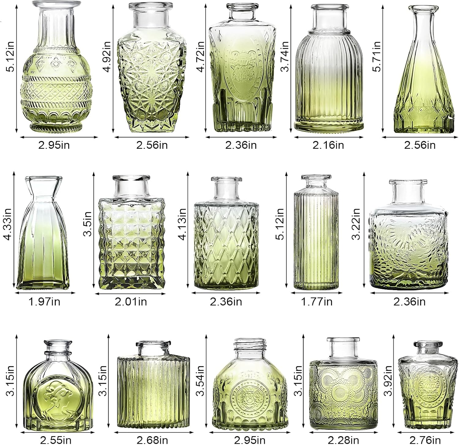 Assorted Glass Bud Vases