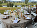 Faux Linen Round Tablecloth