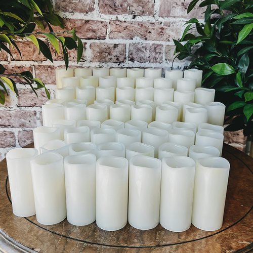 Flameless Wax Pillar Candles - 2" Diameter