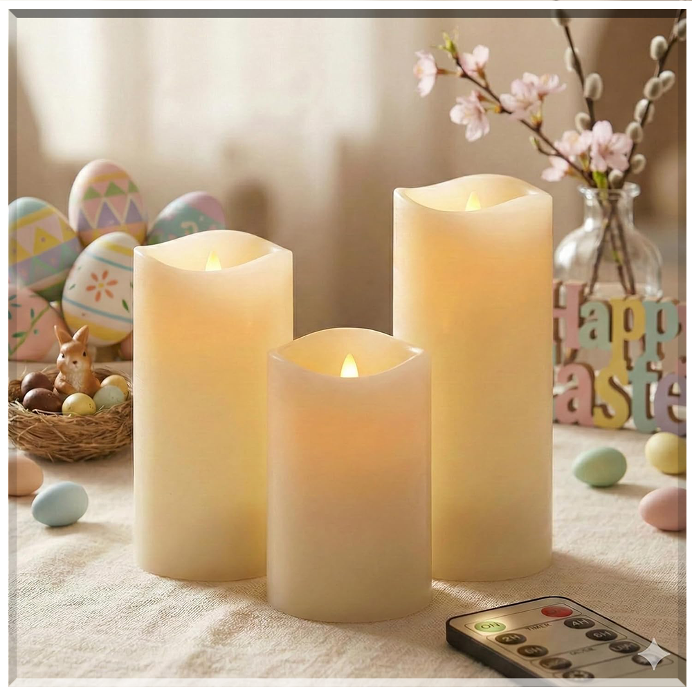 Flameless Wax Pillar Candles - 2" Diameter