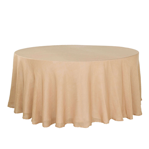 Faux Linen Round Tablecloth