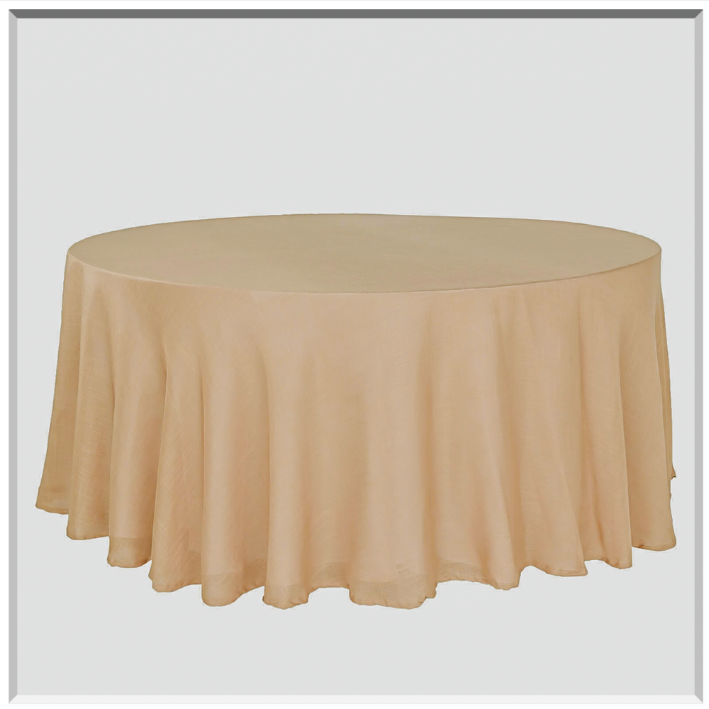 Faux Linen Round Tablecloth
